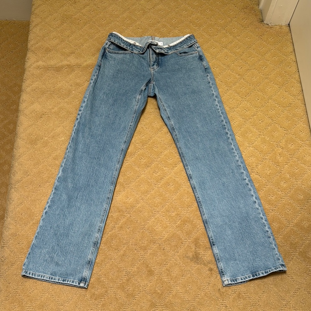 Garage Blue Straight Leg Jeans